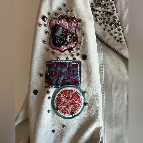 NWOT Ladies 2X Double D Ranch “Liberty and Justice” Leather Moto Jacket America - Picture 6 of 9